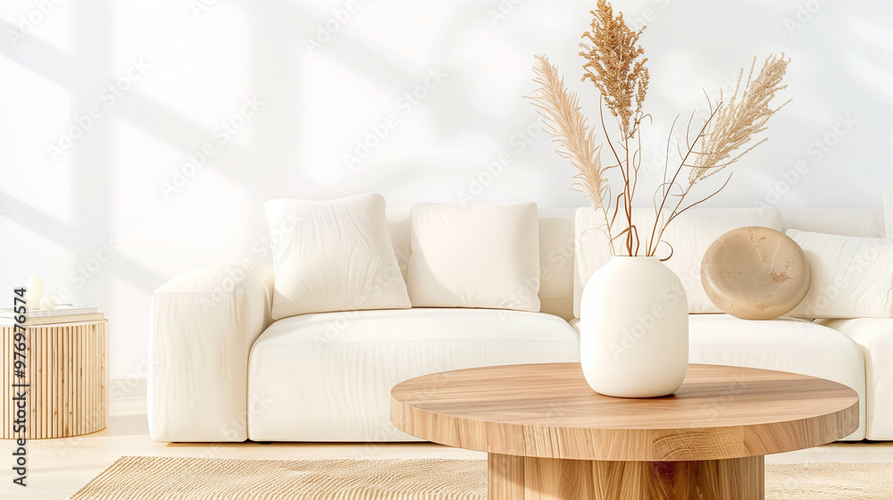 Decorative vase with dried flowers in modern interior design style home decor Decorative vase with dried flowers in modern interior design style home decor