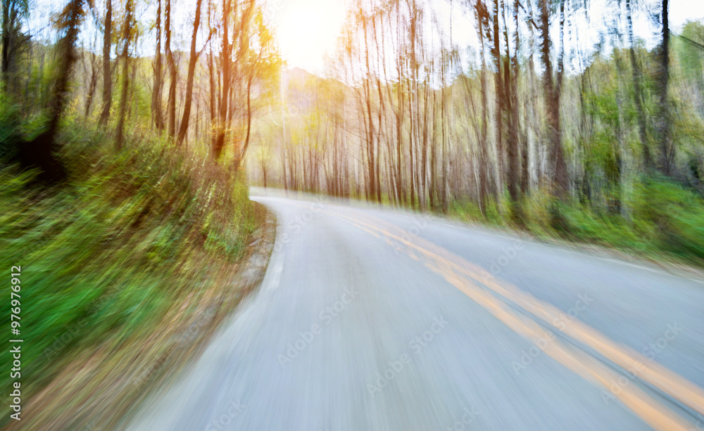 Obraz premium Empty road in motion blur