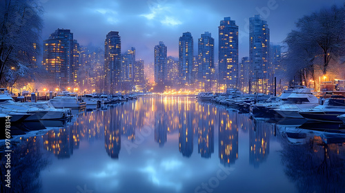 A stunning cityscape with s...