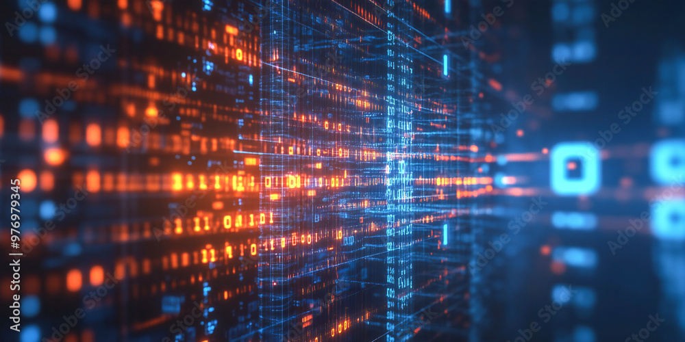 Abstract background of digital data that shows the technological processes of science and education Abstract background of digital data that shows the technological processes of science and education