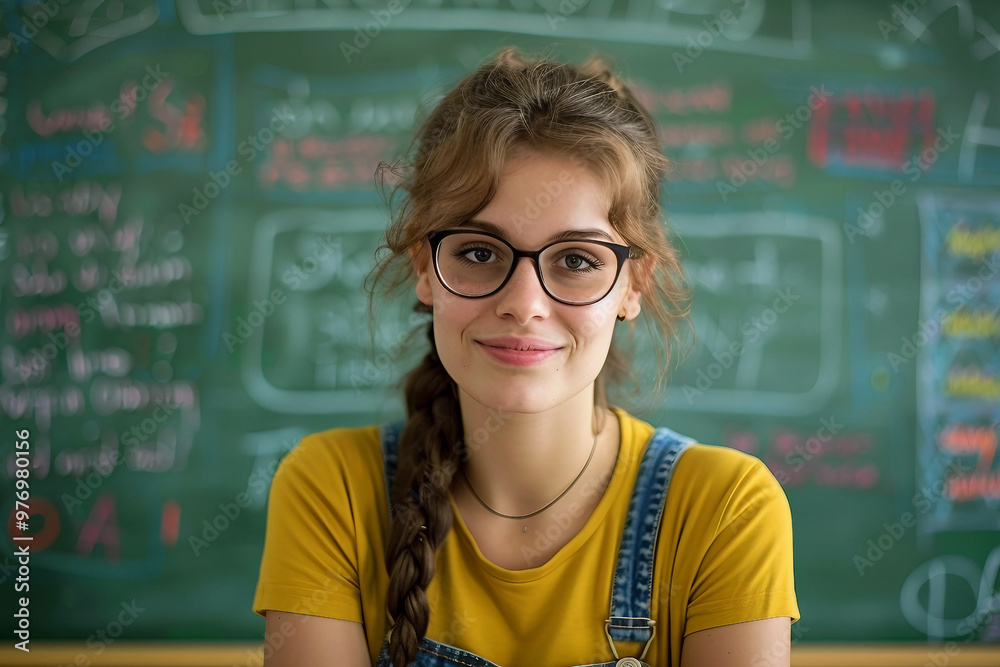 AI generated image of elementary school teacher teaching a class of students AI generated image of elementary school teacher teaching a class of students