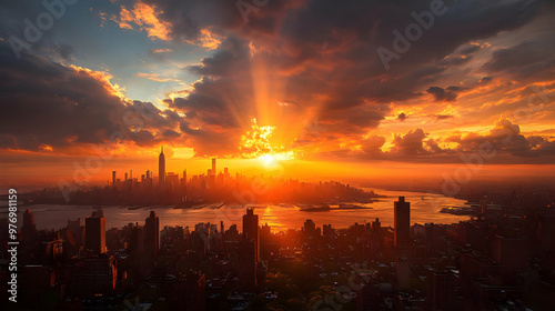A stunning sunrise over a c...