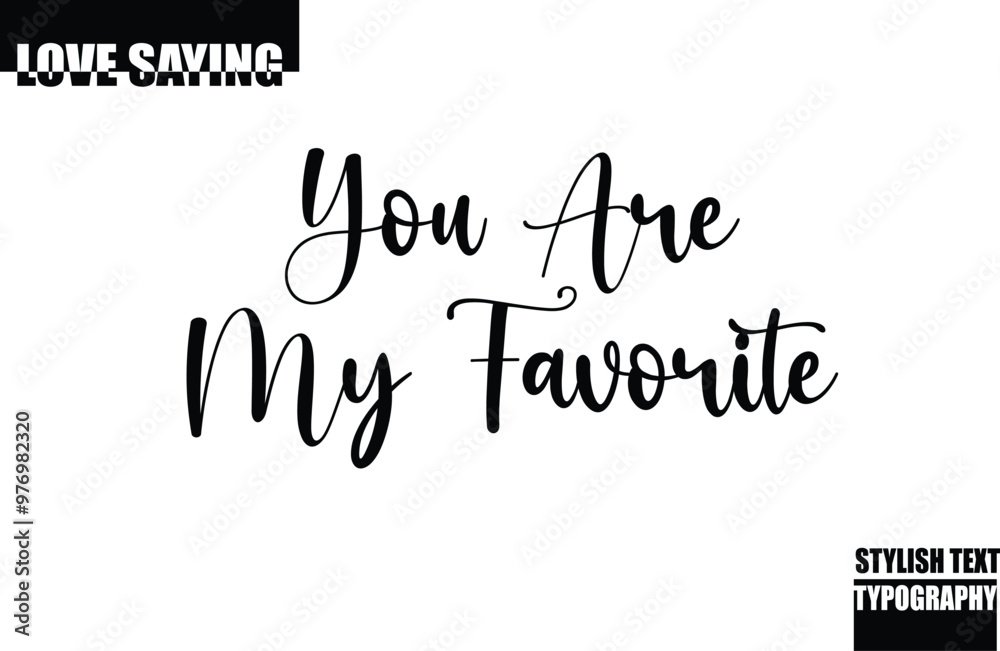 Fototapeta premium Modern Stylish Typography Text Inspirational Love Quote You are My Favorite