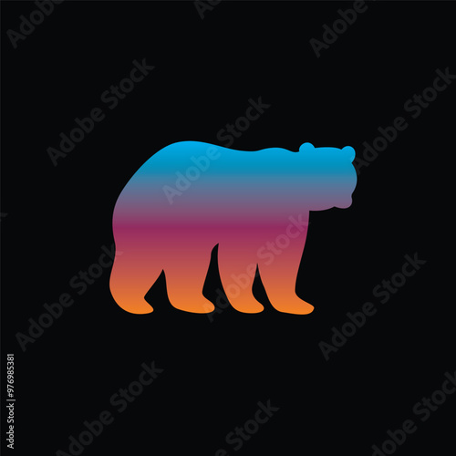 The silhouette of a bear. Original vector illustration in vintage style. Hand drawn, not AI