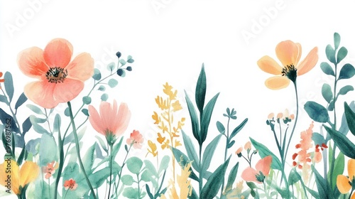 Watercolor Floral Meadow