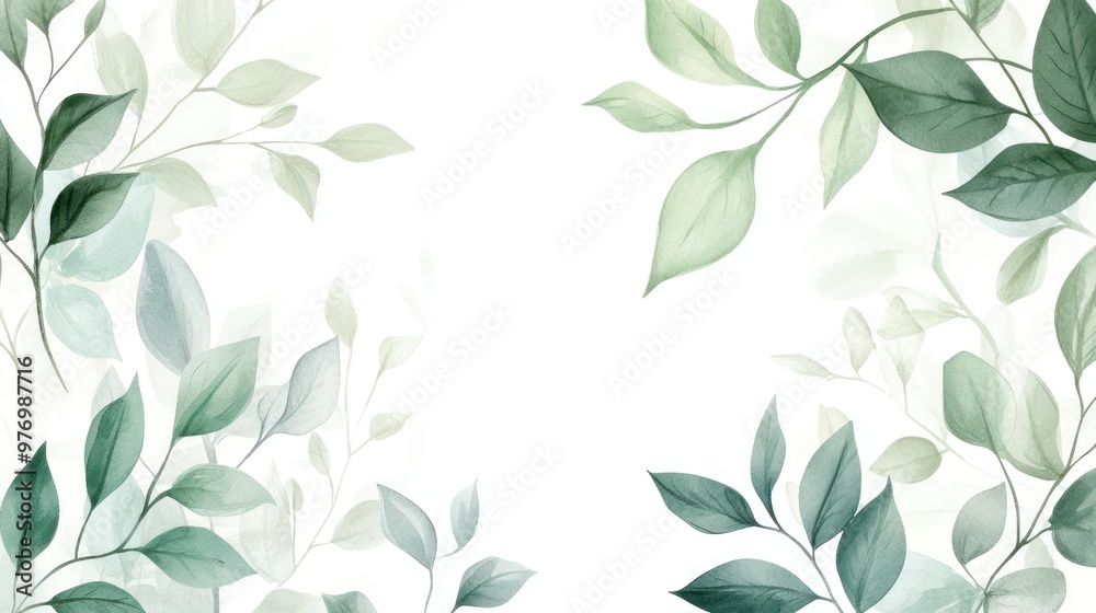 Watercolor Greenery Frame Watercolor Greenery Frame