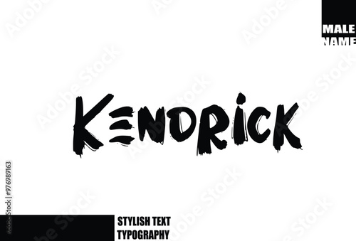 Kendrick Baby Boy Name In Bold Grunge And Rough Brush Text Typography photo