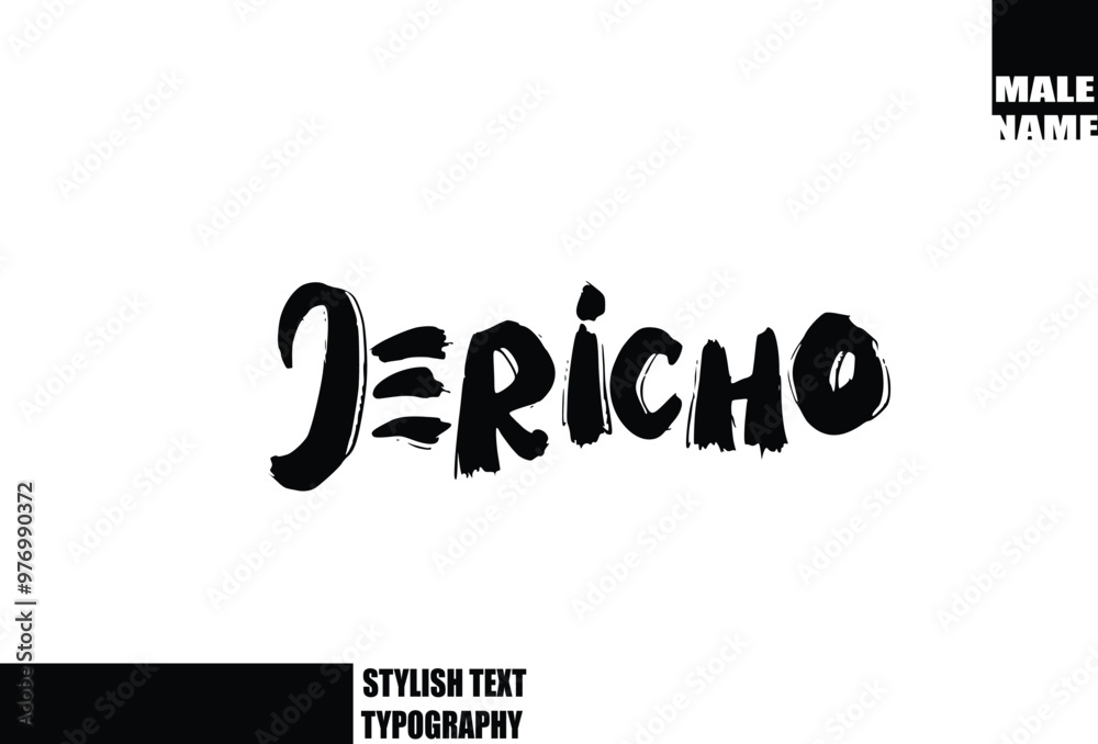 Bold Grunge And Rough Brush Text Typography Of Baby Boy Name  Jericho