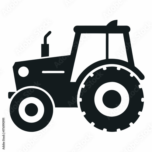 Tractor silhouette vector illustration on white background