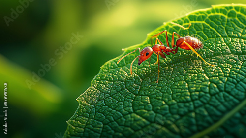An ant crawling on a vibran...