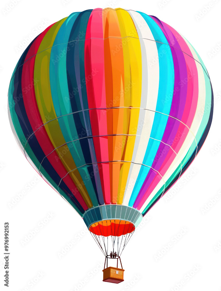 Fototapeta premium PNG Colorful striped hot air balloon transportation aircraft vehicle.