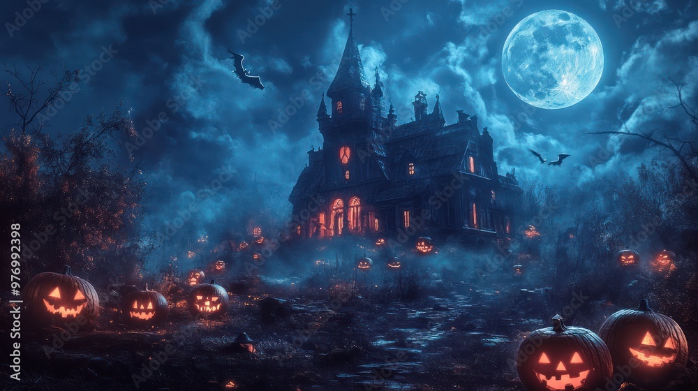 Haunted Mansion on a Spooky Halloween Night Haunted Mansion on a Spooky Halloween Night