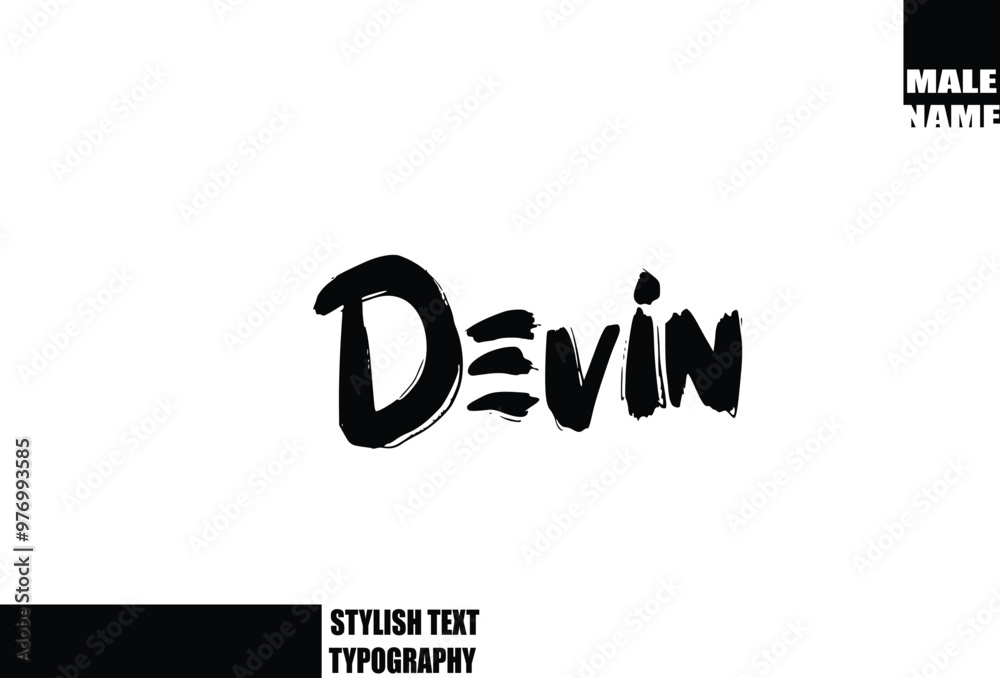 Devin Baby Boy Name In Bold Grunge And Rough Brush Text Typography Devin Baby Boy Name In Bold Grunge And Rough Brush Text Typography