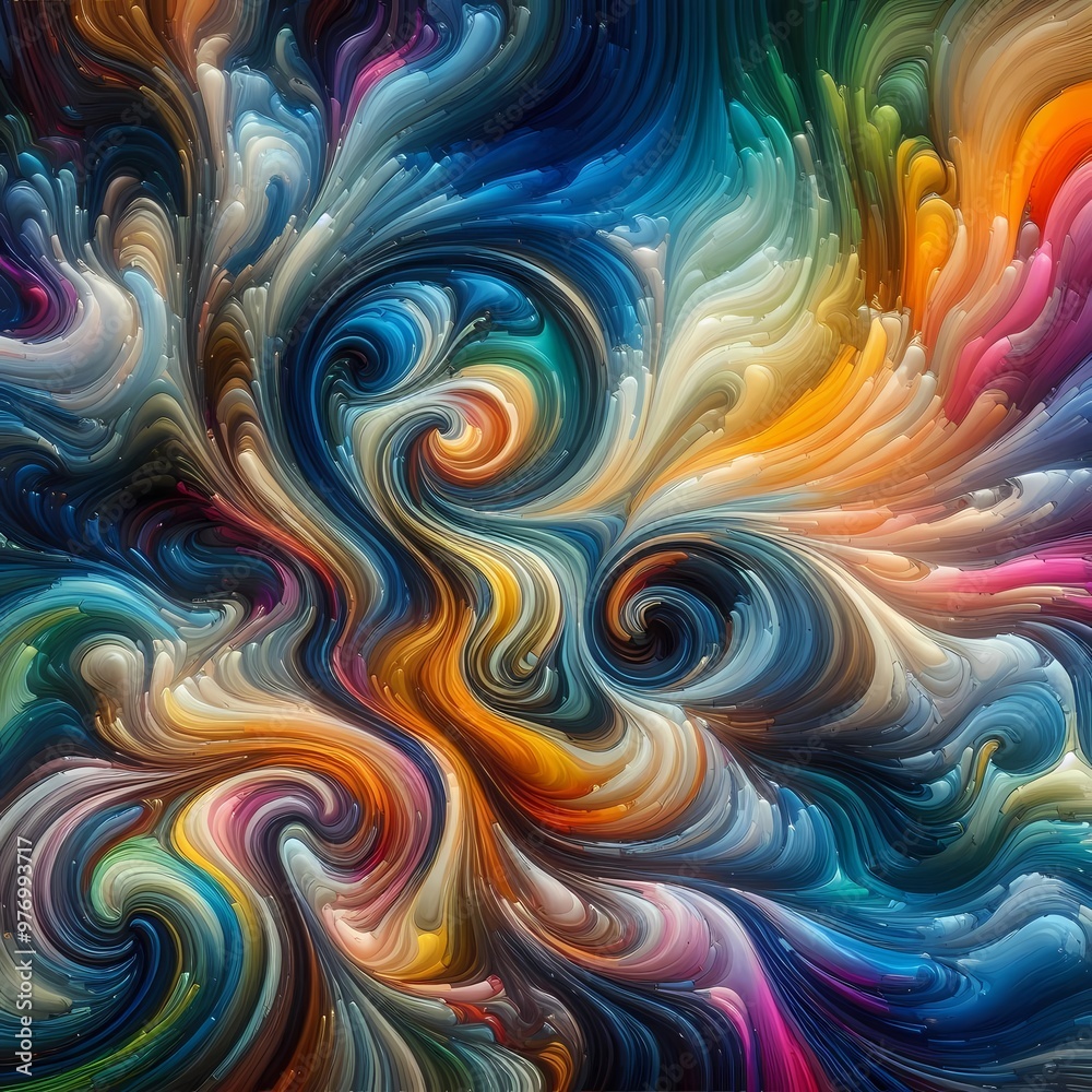 Abstract illusion with swirling rainbow hues and liquid-like texture Abstract illusion with swirling rainbow hues and liquid-like texture