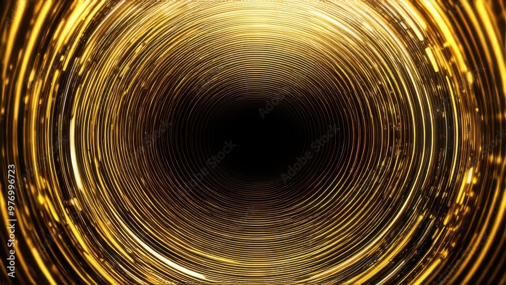 Fototapeta premium Abstract golden light circle effect