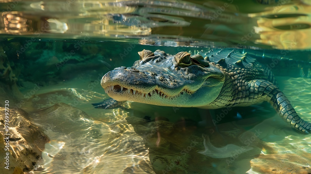 custom made wallpaper toronto digitalCrocodile stingray in the obvious pool of water