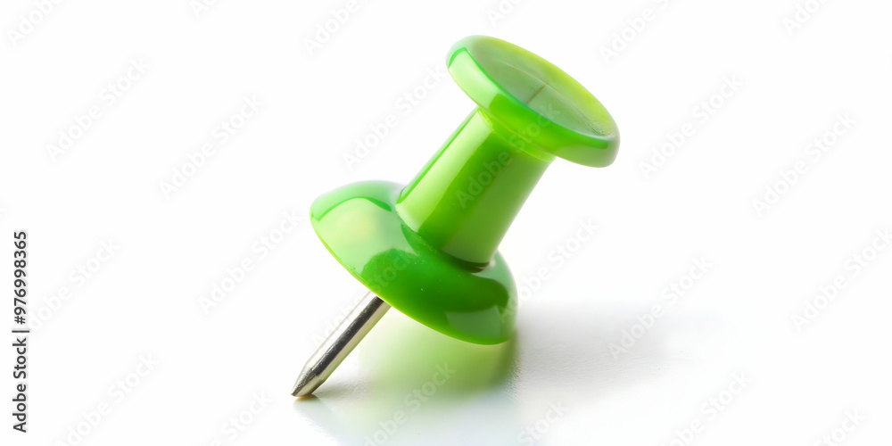 Light green push pin standing out on white background, green, push pin, office supplies, stationery, organization Light green push pin standing out on white background, green, push pin, office supplies, stationery, organization