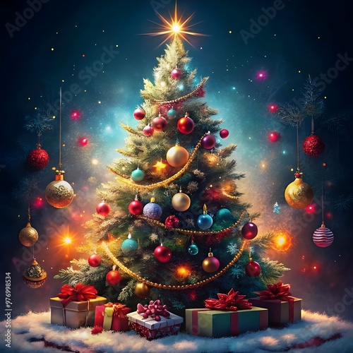 view of beautifully decorated christmas tree