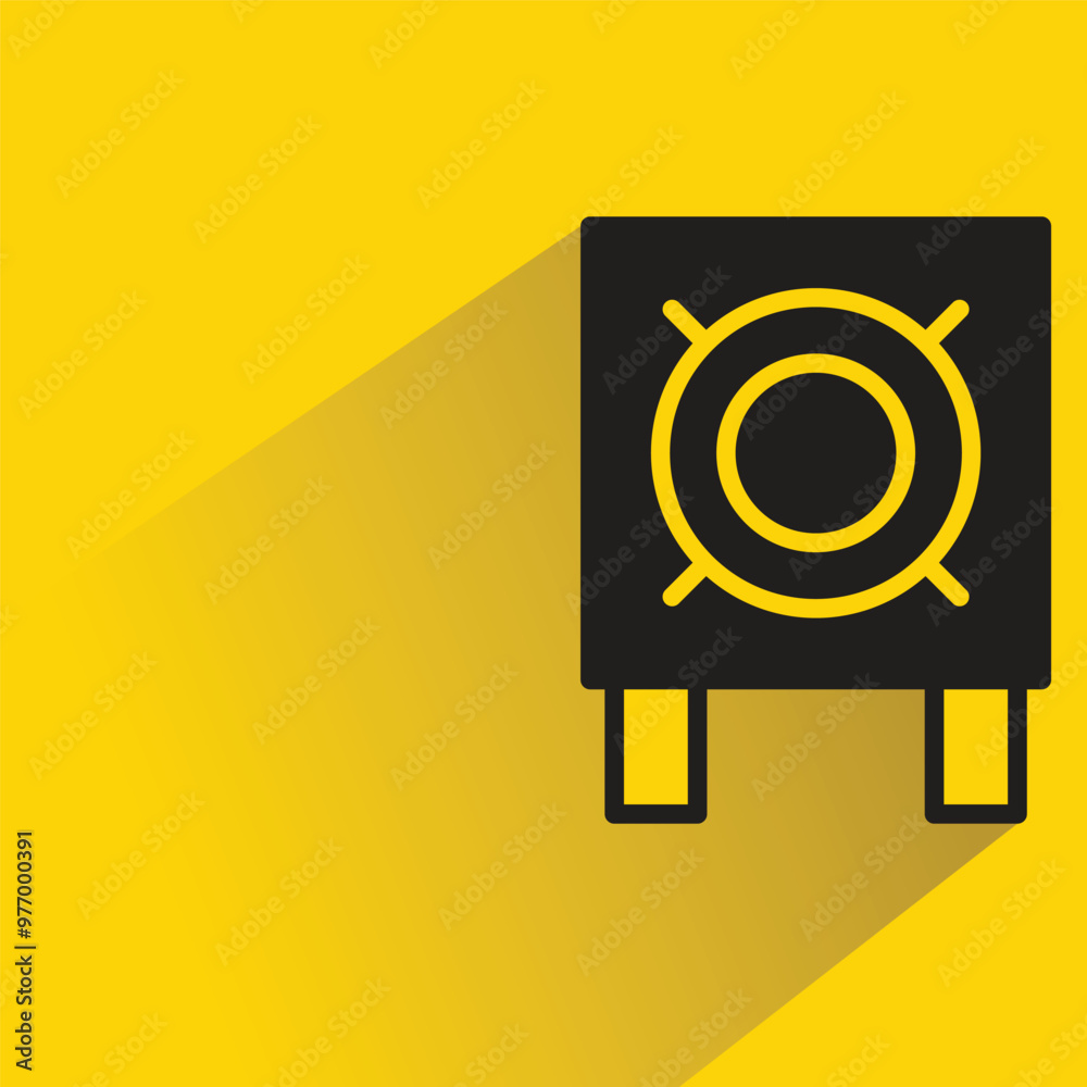 audio loudspeaker icon with drop shadow on yellow background audio loudspeaker icon with drop shadow on yellow background