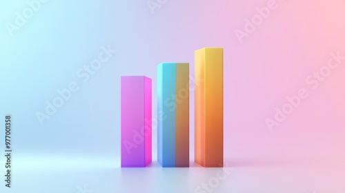 A 3D bar graph with gradient-colored bars and a subtle reflection effect, set against a clean, light-colored backdrop to highlight the data presentation