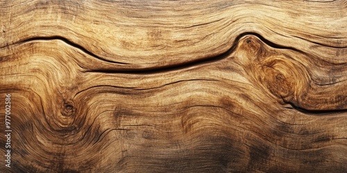 Close-up view of a natural wood surface showcasing intricate grain patterns and rich textures in warm brown tones, emphasizing organic swirls and knots for an earthy, rustic aesthetic