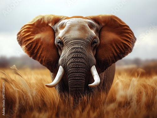 African Elephant, Majestic Animal, Wild Nature photo