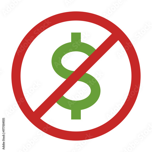 No Money Vector Flat Icon Design