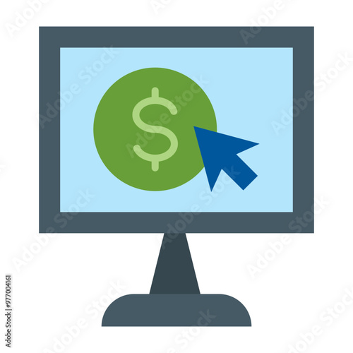 Pay Per Click Vector Line Icon Design