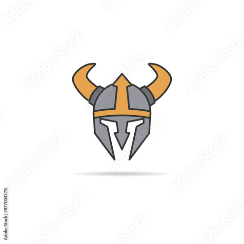 Viking helmet icon on white background