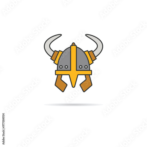 Viking helmet icon on white background