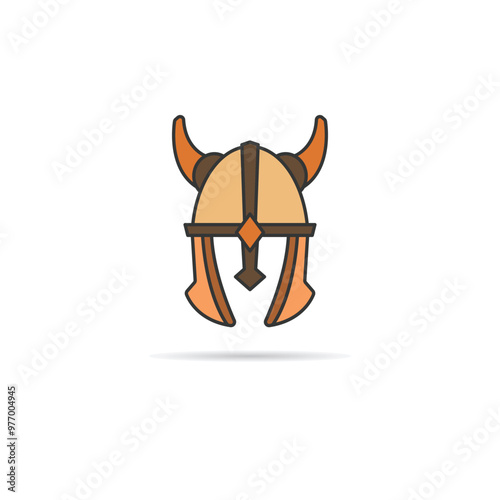 Viking helmet icon on white background