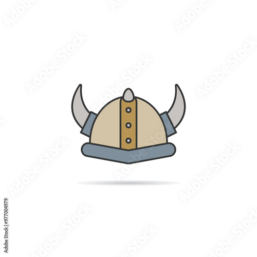 Viking helmet icon on white background