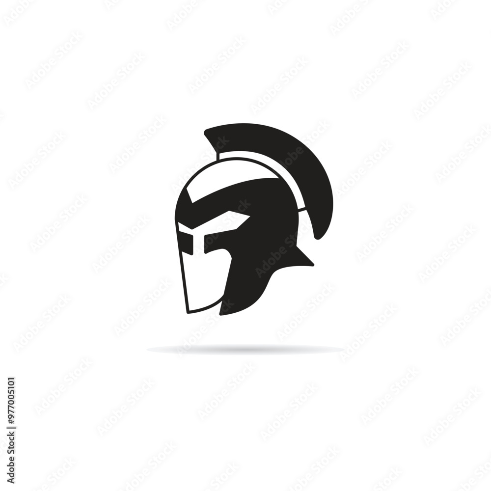 knight and soldier helmet icon on white background knight and soldier helmet icon on white background