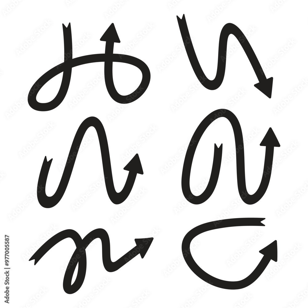 Obraz premium doodle arrow symbol illustration set