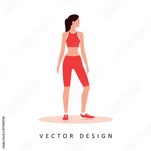 sporty woman simple vector design isolated illustration