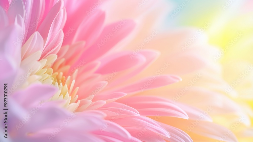 Soft Pink and Yellow Flower Petals Macro Photography Soft Pink and Yellow Flower Petals Macro Photography