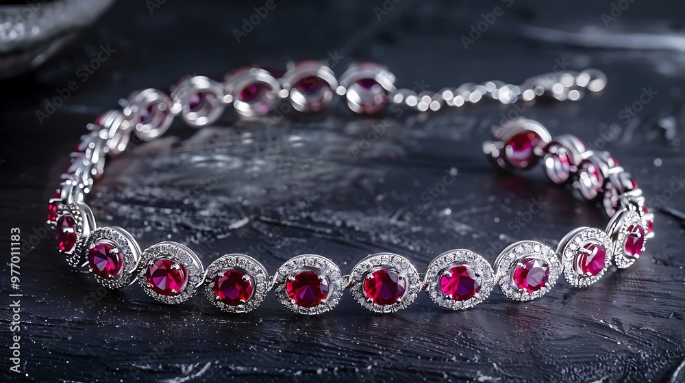 Diamond set freshwater the crew ruby bracelet