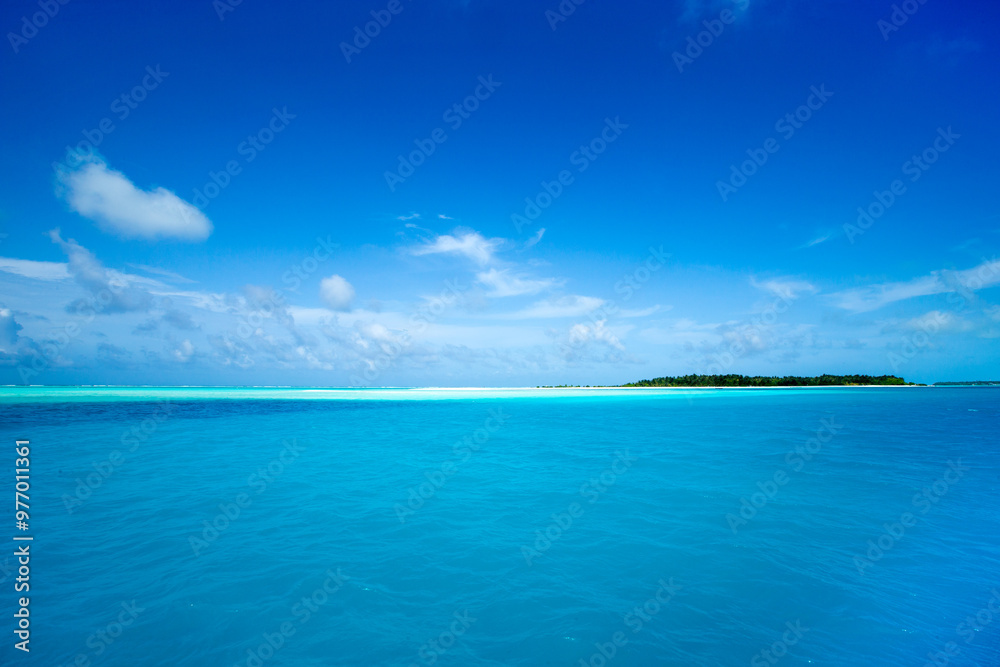 Blue sea and blue sky. Beach and sea. Blue sea and blue sky. Beach and sea.