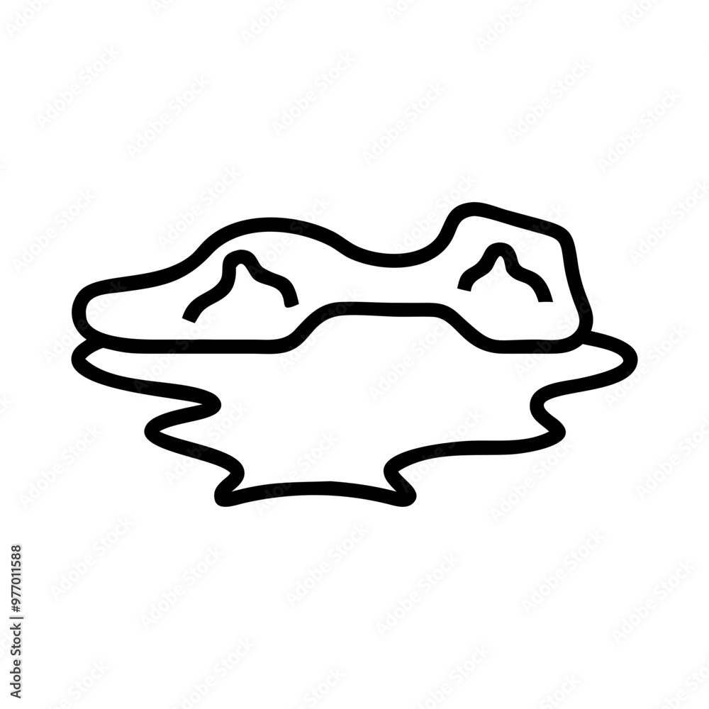 Iceberg with Reflection Icon in Simple Line Style, Black and White, Nature and Arctic Concept Iceberg with Reflection Icon in Simple Line Style, Black and White, Nature and Arctic Concept