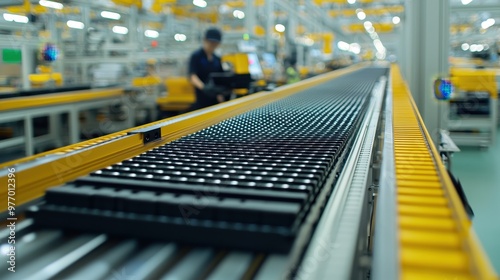 Wallpaper Mural Closeup Of Conveyor Belt In Modern Factory Production Line Torontodigital.ca