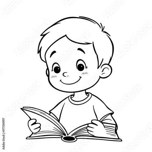 child reading a book