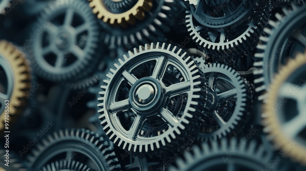 Interlocking Metal Gears Machine Cogs Abstract Background Interlocking Metal Gears Machine Cogs Abstract Background