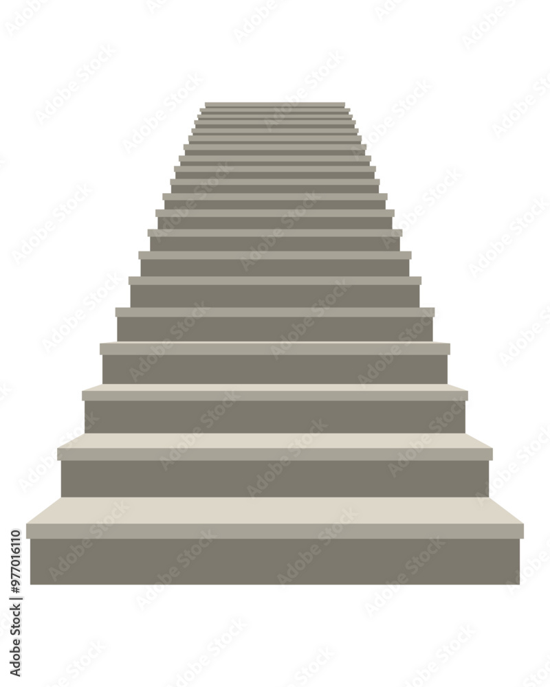 Flat design illustration of stone stairs isolated on white background Flat design illustration of stone stairs isolated on white background