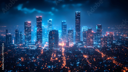 An aerial view of a modern ...