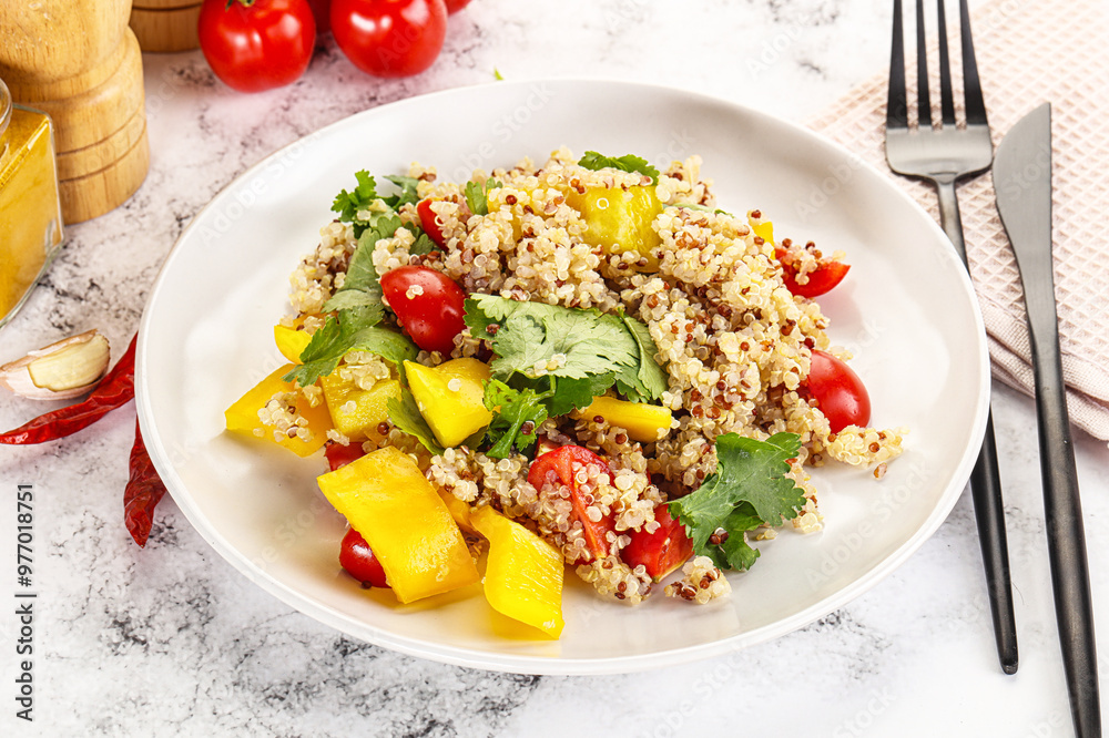 Dietary vegetarian quinoa with vegetables Dietary vegetarian quinoa with vegetables