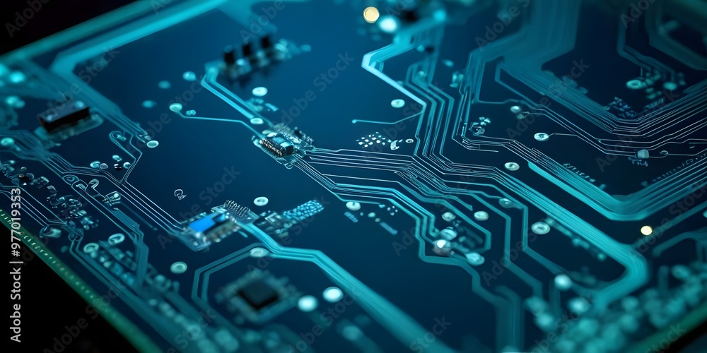 Futuristic Blue Circuit Board Futuristic Blue Circuit Board