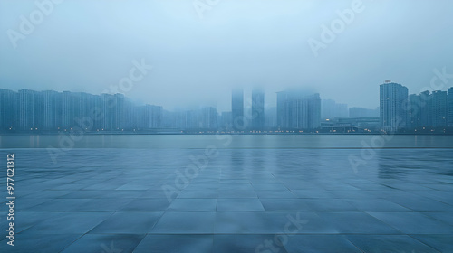 An empty paved square with ...