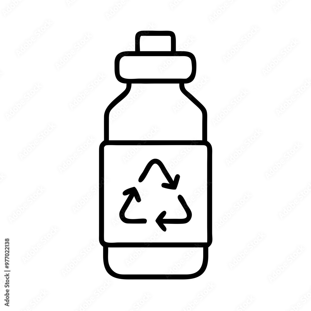 Recyclable Bottle Icon Outline, Sustainable Packaging Symbol Recyclable Bottle Icon Outline, Sustainable Packaging Symbol