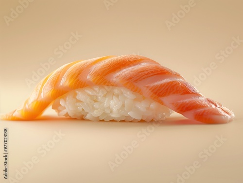 Elegant Japanese Hamachi yellowtail nigiri on rice, sushi delicacy