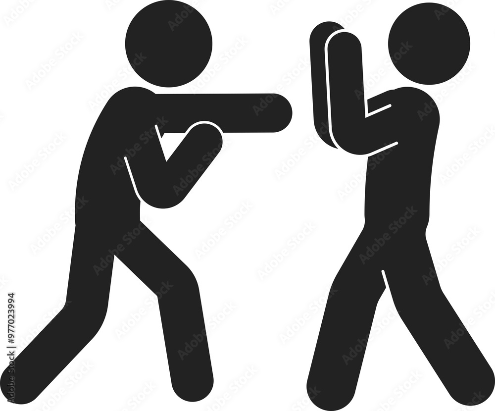 Isolated sport pictogram, boxing icon, man punch on a sandbag, fitness synbol Isolated sport pictogram, boxing icon, man punch on a sandbag, fitness synbol